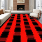 Classic Red Plaid Check Rug