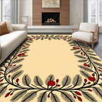 Black Crimson Foliage Border Rug