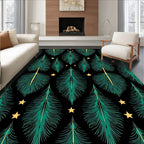 Emerald Forest Stars Black Rug