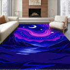 Cosmic Purple Night Sky Swirl Rug