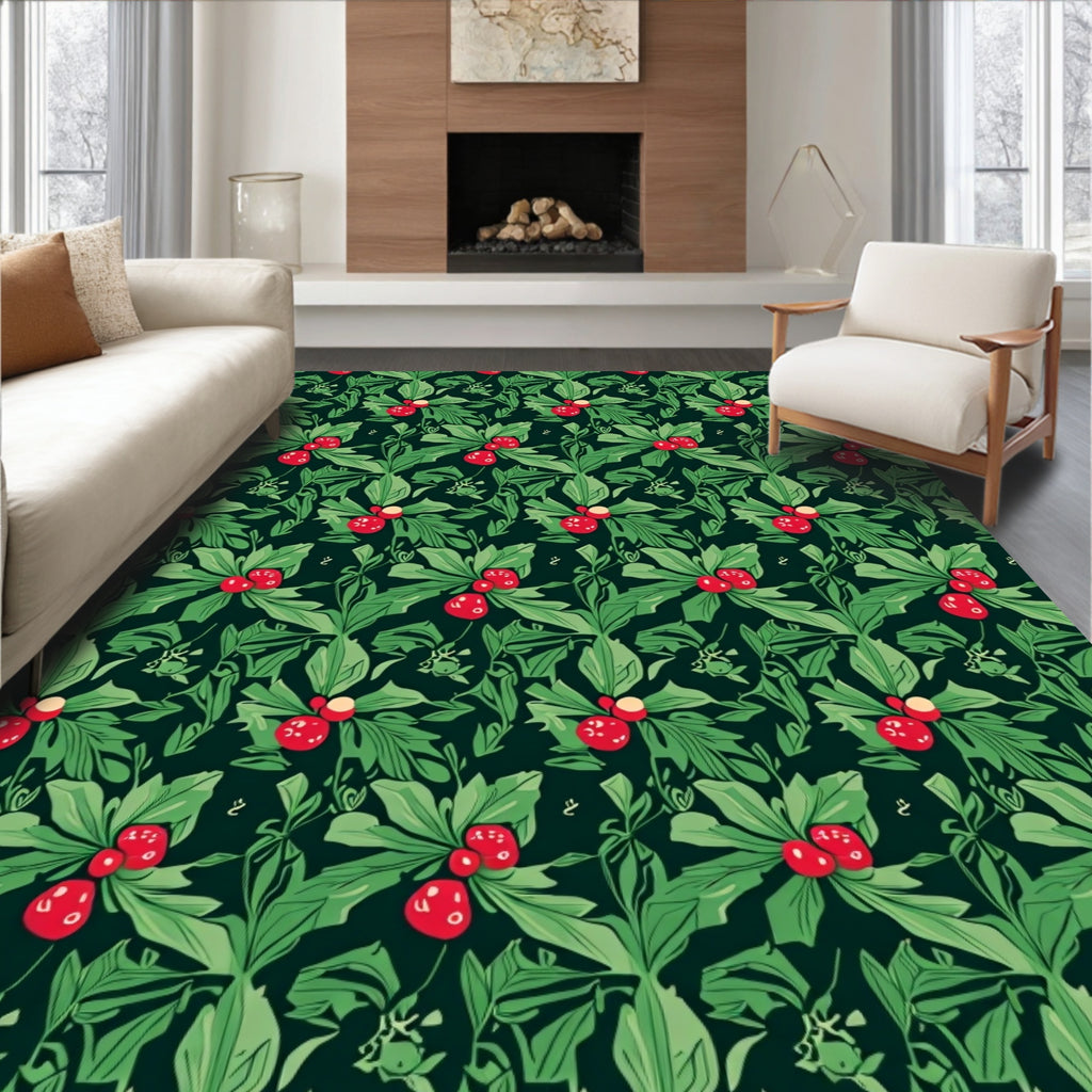 Vintage Berry Holly Evergreen Rug