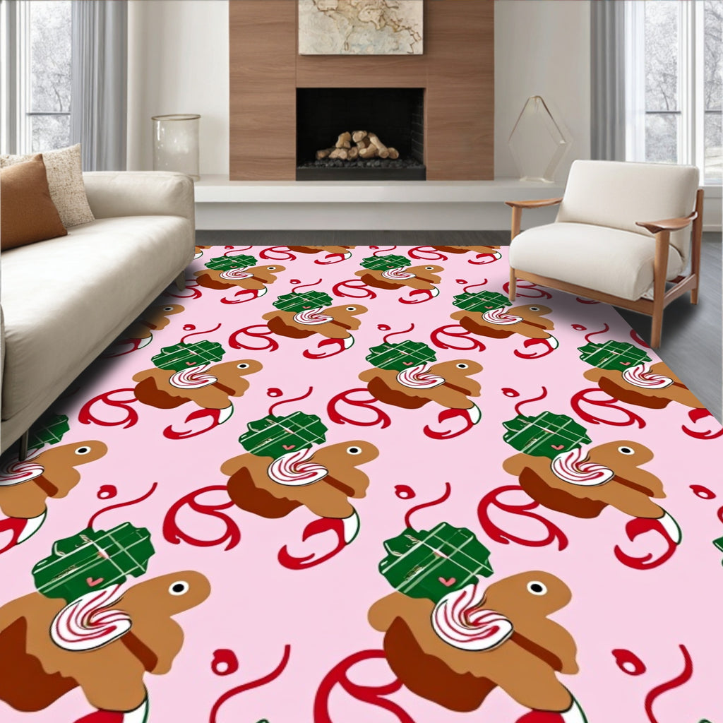 Whimsical Gingerbread Candy Swirl Rug