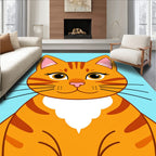 Cute Orange Tabby Cat Face Rug