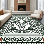 Crimson and Black Celtic Knot Urn Rug