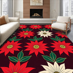 Crimson Flower With Cream Accents Rug