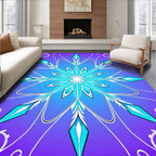 Aquamarine Snowflake Floral Swirl Rug