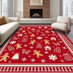 Whimsical Gingerbread and Snowflakes Collage Rug