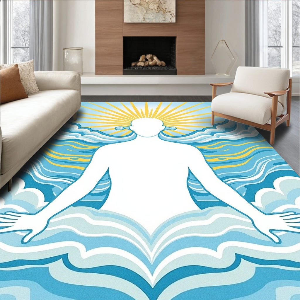 Radiant Sun Sky Wave Figure Rug