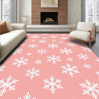 White Snowflake Scatter Coral Rug