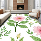 Pink Daisy Blooming Garden Rug