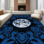 Spooky Blue Moon Bat Mandala Rug