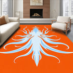 Ethereal Sky Blue Tentacle Swirl Rug