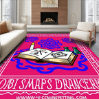 Mystic Magenta Book Candle Swirls Rug