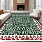 Emerald Ivory Red Classic Medallion Rug