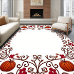 Autumn Harvest Pumpkin Berry Vines Rug
