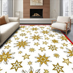 Golden Starburst Flower Scatter Rug