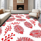 Crimson Feather Berry Scatter Rug