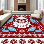 Gothic Red Snowflake Skull Deer Rug