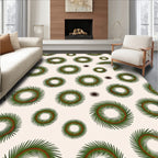 Green Pine Needle Wreath Collection Rug