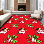 Whimsical Red Green Cartoon Face Rug
