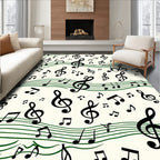 Musical Notes Treble Clef Staff Rug