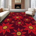 Bold Red Floral Medallion Rug