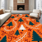Orange Spruce Snowflake Garland Rug