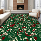 Victorian Emerald Botanical Swirl Accents Rug