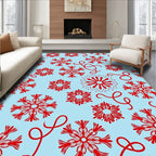 Crimson Snowflake Mandala Ballet Ribbon Rug