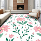 Pink Daisy Meadow Garden Rug