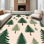 Evergreen Forest Trees Repeating Pattern Rug