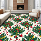 Christmas Holly Berry Garland Rug