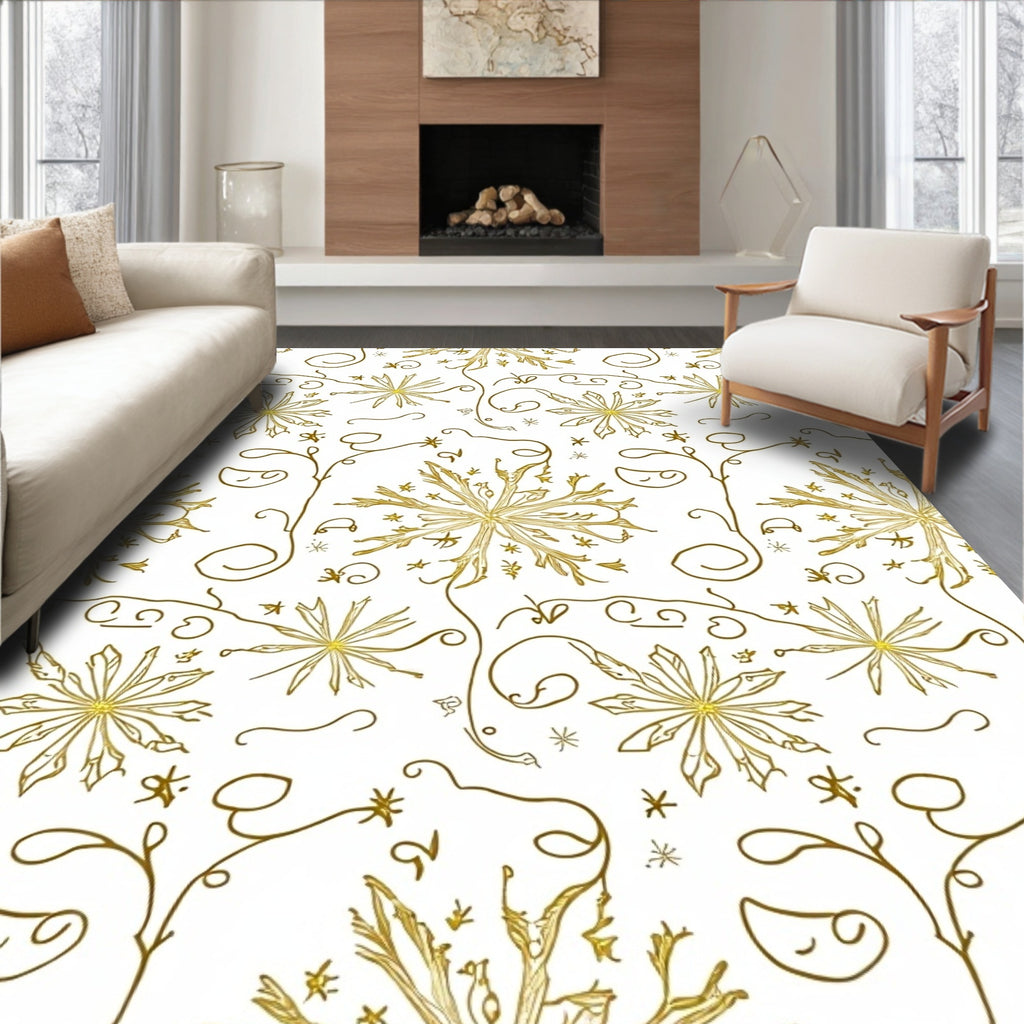 Golden Starburst Organic Swirl Rug