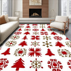 Red Pine Snowflake Medallion Rug