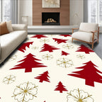 Crimson Pineflakes Scattered Arrangement Rug