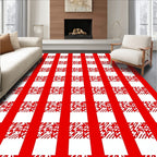 Bold Red Gingham Checkerboard Infill Rug