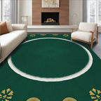 Emerald Green Ornate Medallion Rug