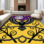 Yellow Crow Moon Stars Art Rug
