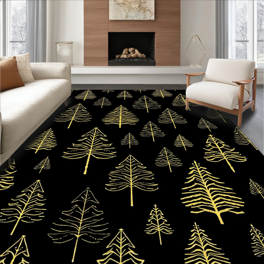 Golden Spruce Forest Garland Rug