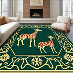 Emerald Red Giraffe Savannah Frame Rug