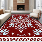 White Crimson Ice Petal Garland Rug