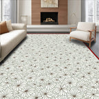 Classic White Floral Outline Rug