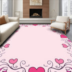 Pink Heart Vine Border Rug