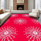 Vibrant Red Starburst Medallion Rug