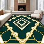 Emerald Green Art Deco Diamond Rug