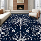 Midnight Blue Snowflake Radiance Rug
