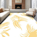 Golden Abstract Feather Collection Rug