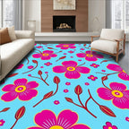 Bright Fuchsia Meadow Floral Rug