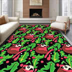 Whimsical Red Panda Forest Scene Rug