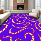 Whimsical Red White Swirls Rug